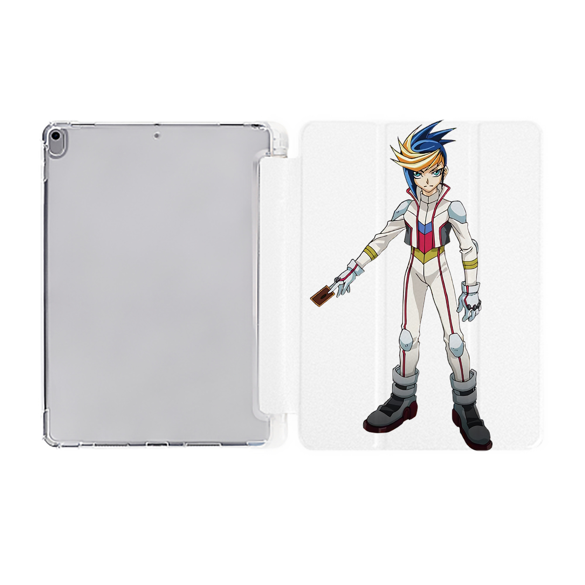（画像用） 遊☆戯☆王 Yu-Gi-Oh! IPad ケース ペン収納付き 三つ折りスタンド PUレザー×シリコン 対応機種9.5/10.5/10.9インチ